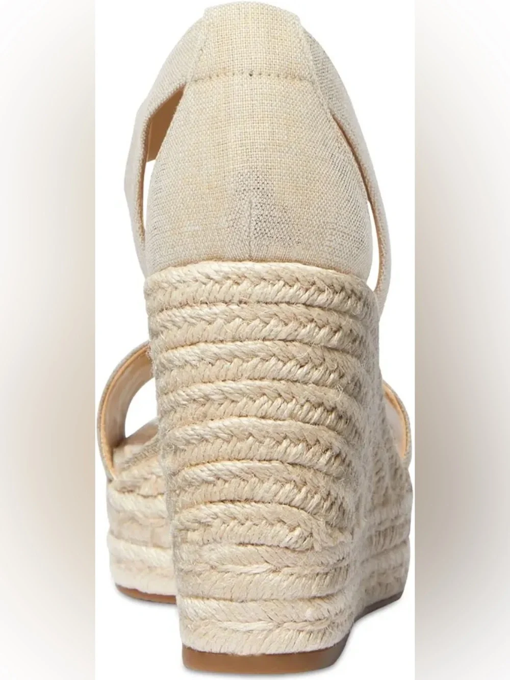 MICHAEL Michael Kors | Gold Linen Espadrille Wedge Sandals | 6.5